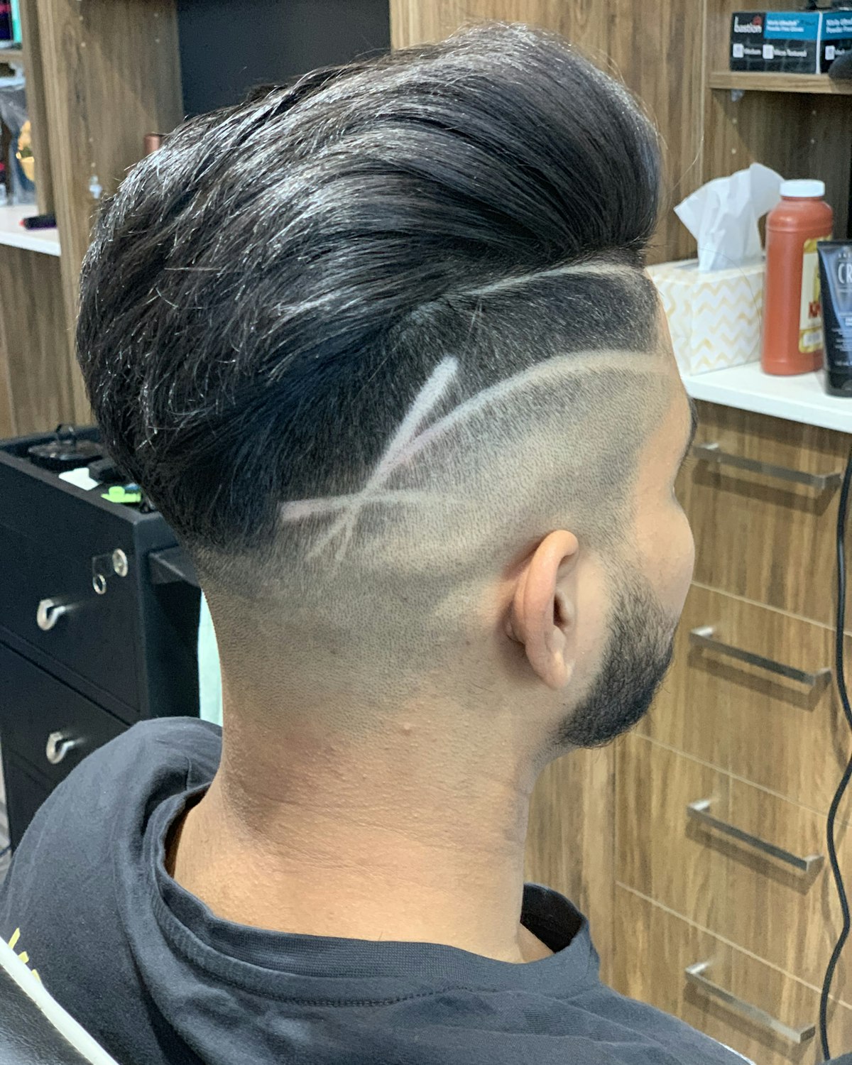 A tight fade taking shape